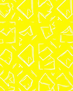 Bright Yellow Hand Drawn Geometric Rug