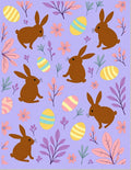 Brown Bunny Easter Egg Meadow Rug