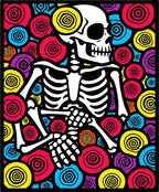 Vibrant Skeleton Flower Burst Rug