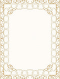 Ornate Golden Flourish Border Rug
