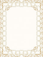 Ornate Golden Flourish Border Rug