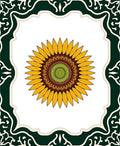 Golden Sunflower Mandala Frame Rug