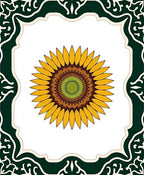 Golden Sunflower Mandala Frame Rug