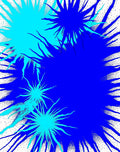 Vibrant Blue Burst Starburst Medallions Rug