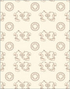 Beige Rococo Cartouche Floral Rug