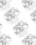 Organic Abstract Gray Swirl Blooms Rug