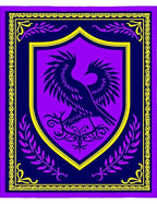 Royal Purple Blue Bird Crest Rug