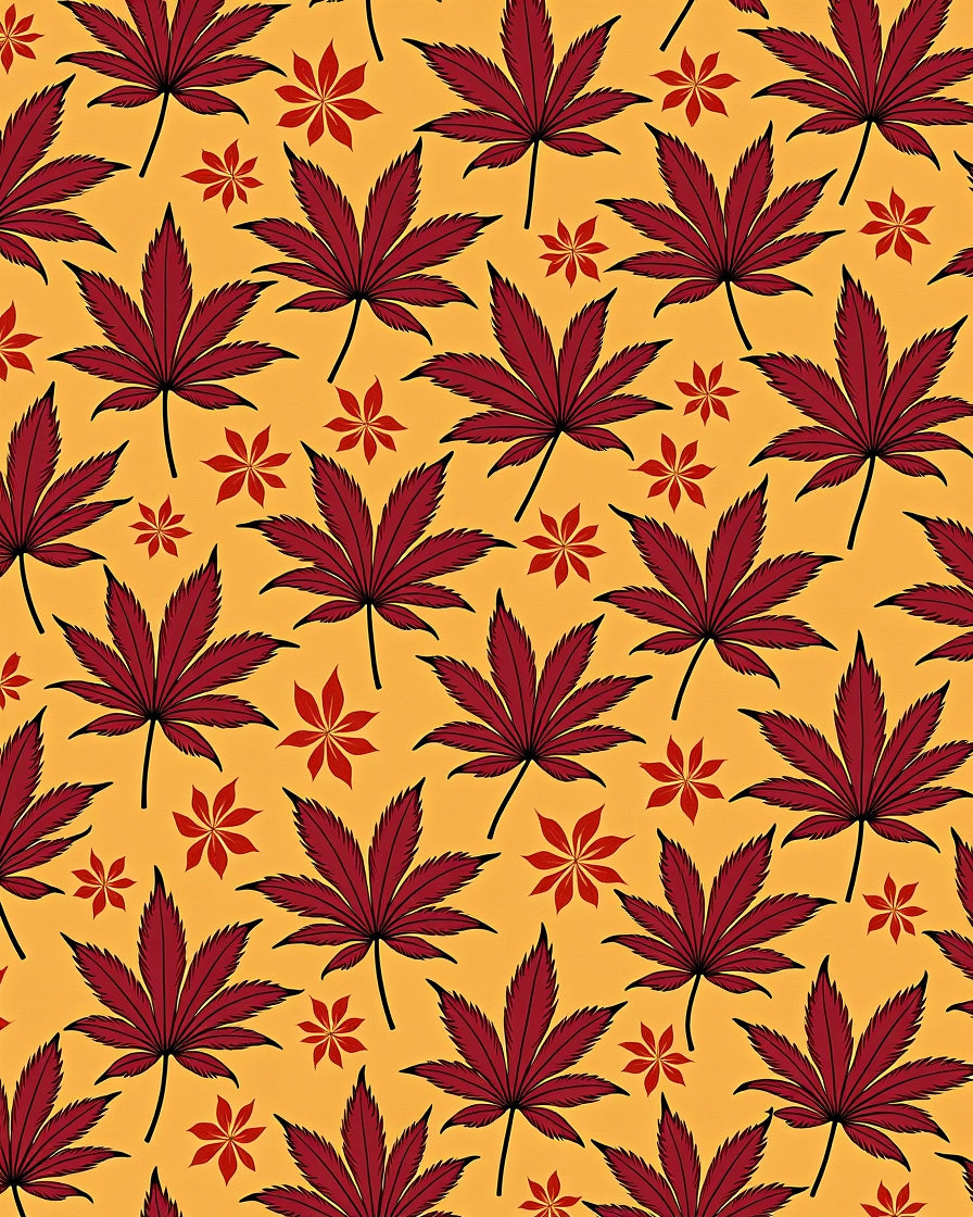 Crimson Maple Leaf Autumn Arrangement Rug