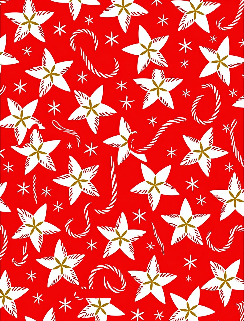 Christmas Star Candy Cane Wonderland Rug