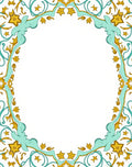 Golden Star Turquoise Arabesque Frame Rug
