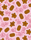 Pink Brown Whimsical Cookie Swirls Rug