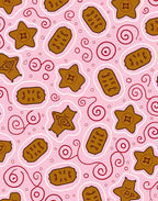 Pink Brown Whimsical Cookie Swirls Rug