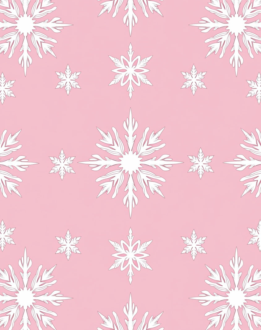 White Winter Snowflake Blush Background Rug