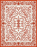 Crimson Elegant Scrollwork Medallion Rug