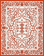 Crimson Elegant Scrollwork Medallion Rug