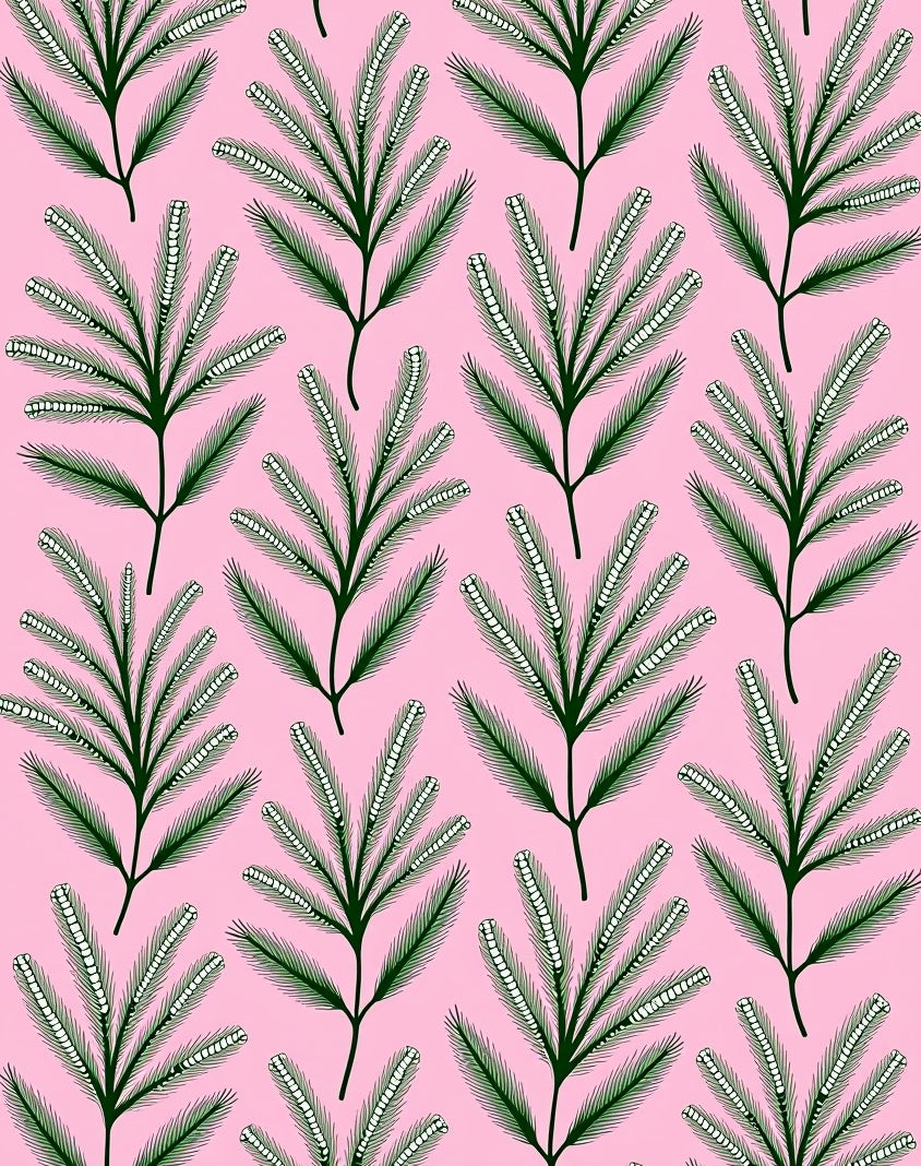 Whimsical Green Feathered Fern Rug