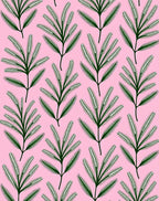 Whimsical Green Feathered Fern Rug