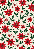 Crimson Red Blossom Botanical Field Rug