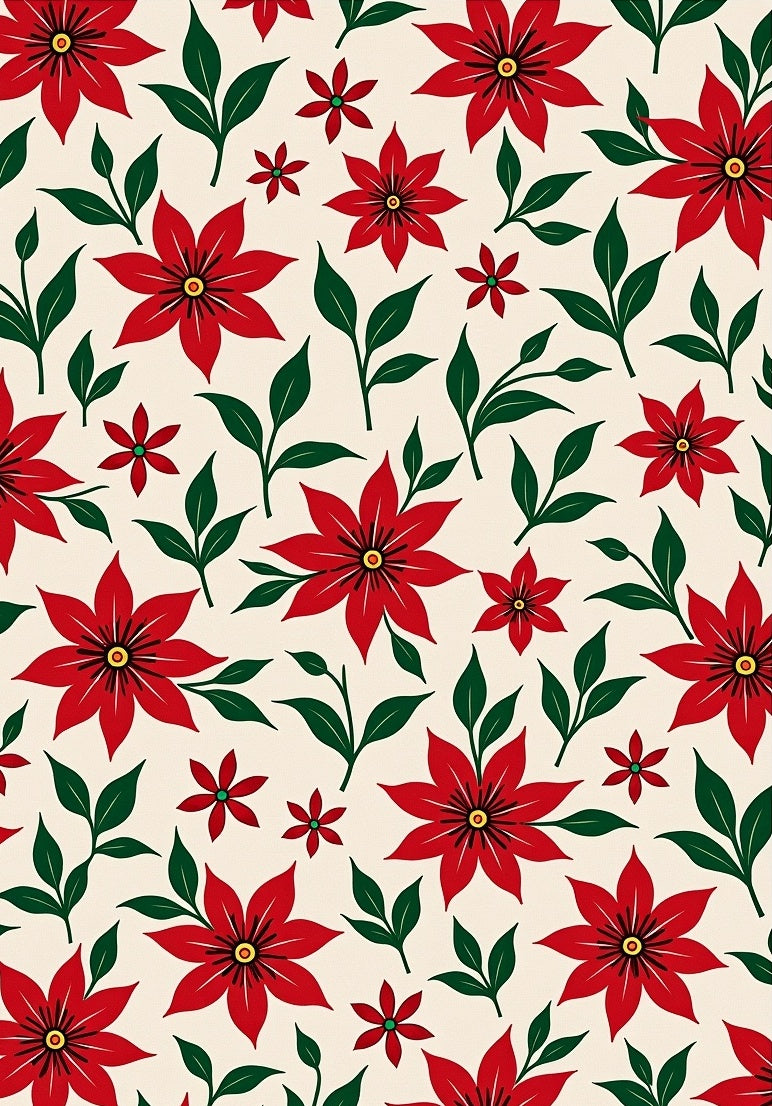 Crimson Red Blossom Botanical Field Rug