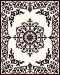 Dark Brown Baroque Floral Medallion Rug