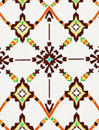 Warm Earth Tones Geometric Starburst Rug