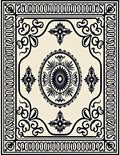 Black Ivory Ornate Floral Medallion Rug