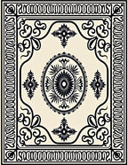 Black Ivory Ornate Floral Medallion Rug