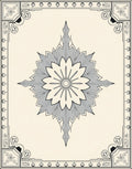 Cream Gray Art Deco Star Burst Rug
