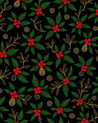 Emerald Holly Berry Christmas Garland Rug