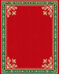 Crimson Emerald Floral Border Rug