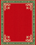 Crimson Emerald Floral Border Rug
