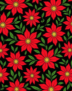 Bold Crimson Blossom Foliage Accents Rug