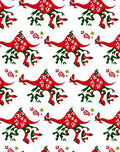 Red Green Abstract Organic Shapes Rug