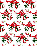 Red Green Abstract Organic Shapes Rug
