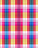 Vibrant Pink Blue Yellow Plaid Grid Rug