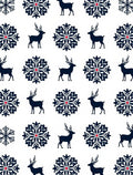 Navy Blue Reindeer Snowflake Repeat Rug
