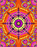 Vibrant Orange Pink Mandala Radiance Rug