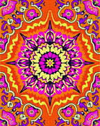Vibrant Orange Pink Mandala Radiance Rug