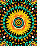 Vibrant Yellow Sunburst Mandala Rug