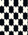 Black and White Starburst Squares Rug