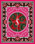 Vibrant Red Black Paisley Medallion Rug
