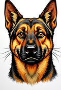 Black and Orange German Shepherd Portrait Rug