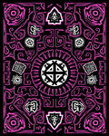 Vibrant Pink Symmetric Geometric Mandala Rug