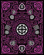 Vibrant Pink Symmetric Geometric Mandala Rug