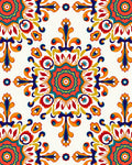 Vibrant Teal Orange Mandala Floral Rug