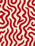 Bold Red Organic Swirl Rug