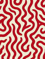 Bold Red Organic Swirl Rug