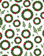 Green Wreaths With Red Berries Rug
