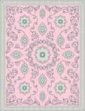 Pale Pink Floral Scrollwork Medallion Rug