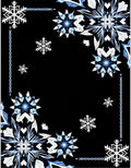 Winter White Blue Snowflake Medallion Rug